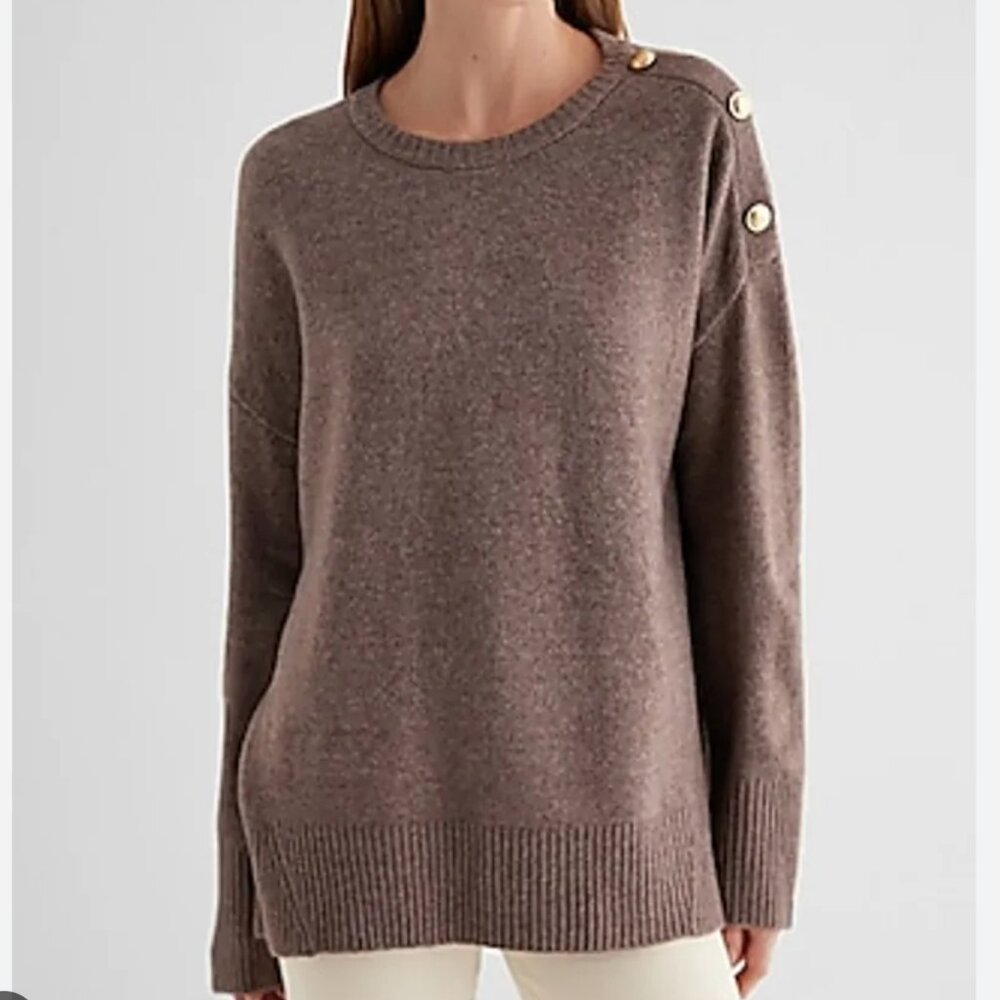 Novelty Button Tunic Sweater - Picture 1 of 5